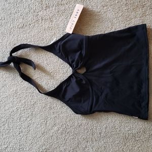 NWT Anne Cole Black Tankini Bathing Suit Top